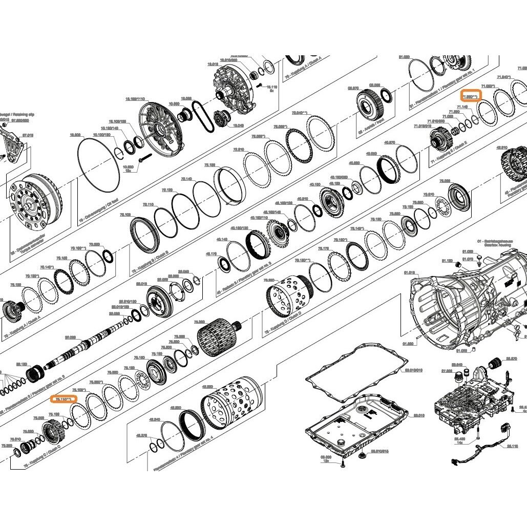 Прижимной диск сцеплений C и E 8HP45 8HP50 1