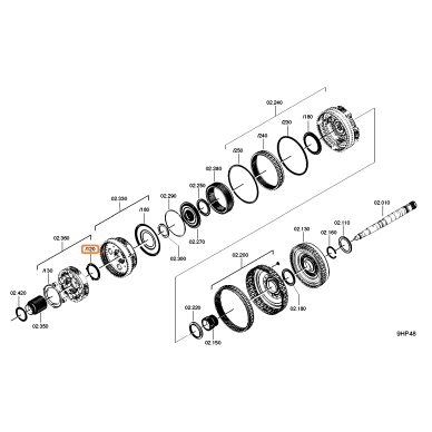 Anlaufscheibe des Planetengetriebes 9HP48 / 9HP50 2 Anlaufscheibe des Planetengetriebes 9HP48 / 9HP50 2