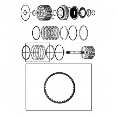 5L40E Reverse / Overdrive frikcinis diskelis 1 5L40E Reverse / Overdrive frikcinis diskelis 1