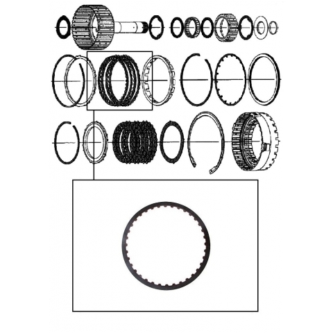 5L40E Reverse / Overdrive frikcinis diskelis 2 5L40E Reverse / Overdrive frikcinis diskelis 2