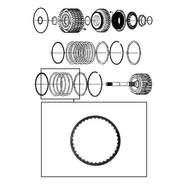 5L40E Reverse / Overdrive frikcinis diskelis 1 5L40E Reverse / Overdrive frikcinis diskelis 1