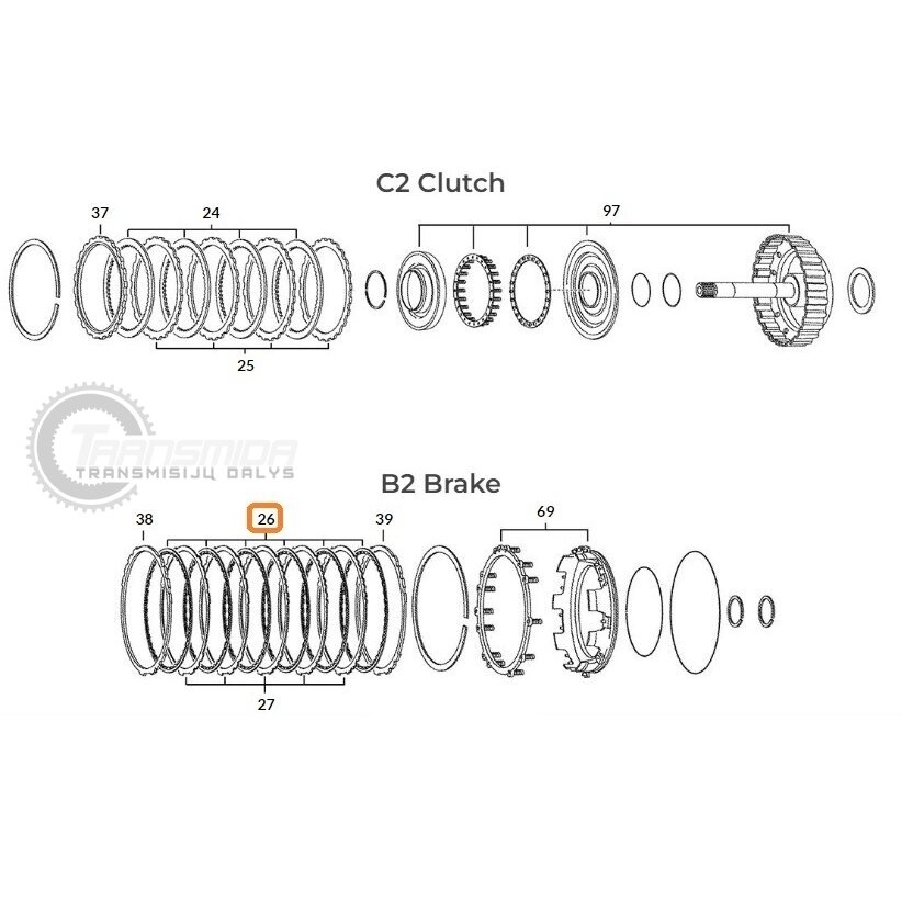 TF-80SC, TF-81SC, AW6A-EL friction plate | Transmission parts