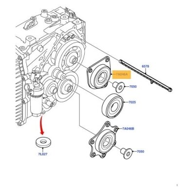 MPS6 / 6DCT450 išėjimo veleno guolis MPS6 / 6DCT450 išėjimo veleno guolis