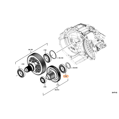 Основной конический роликовый подшипник промежуточного вала 9HP48 50x90x21,75 мм 1 Основной конический роликовый подшипник промежуточного вала 9HP48 50x90x21,75 мм 1