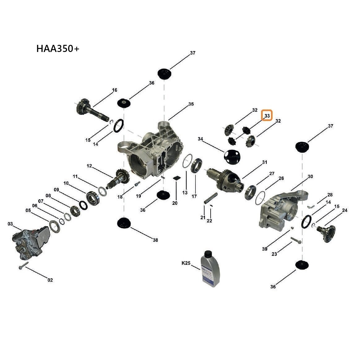 HAA350+ / HAA450 spider gear HAA350+ / HAA450 spider gear