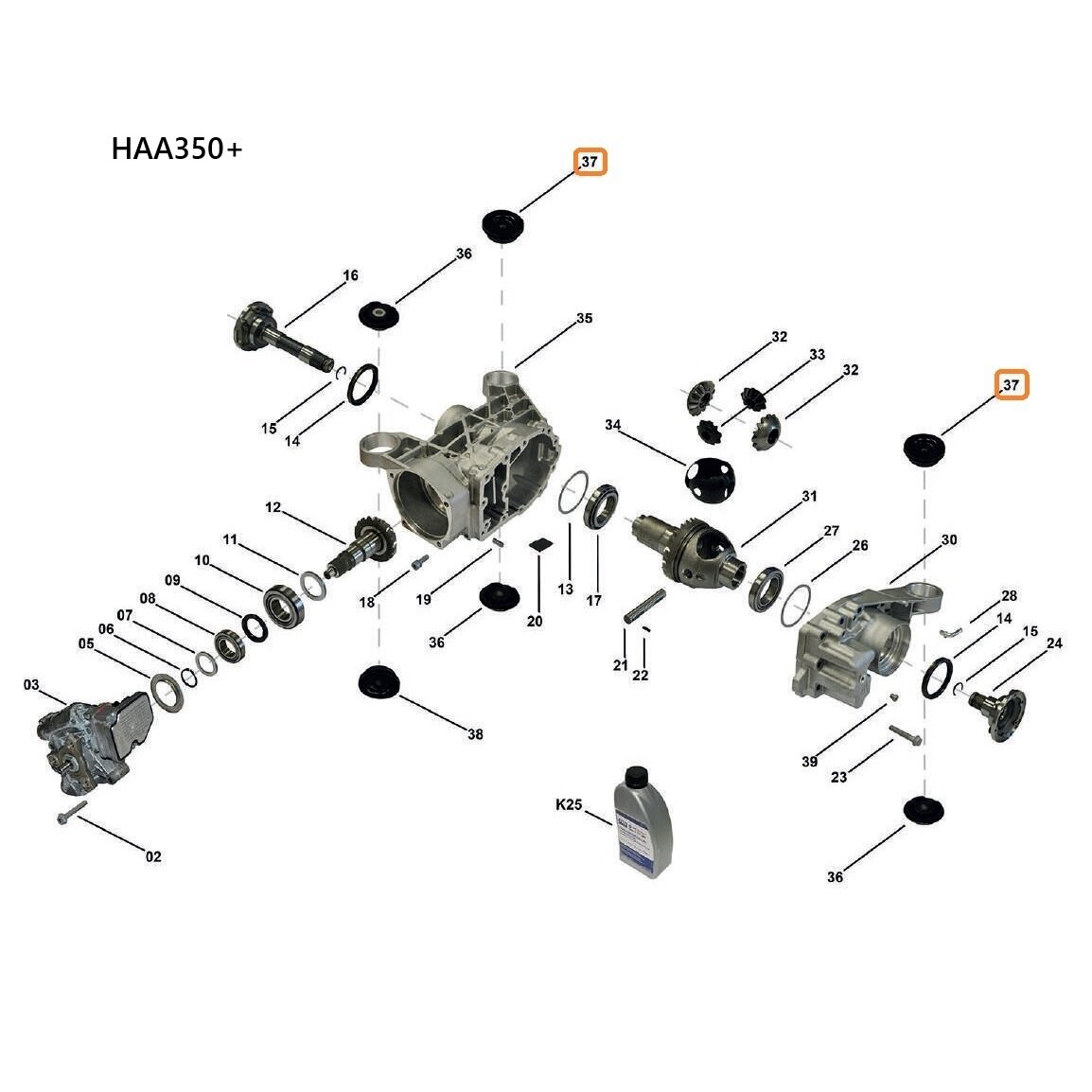 HAA350 / HAA450 differential mount 1