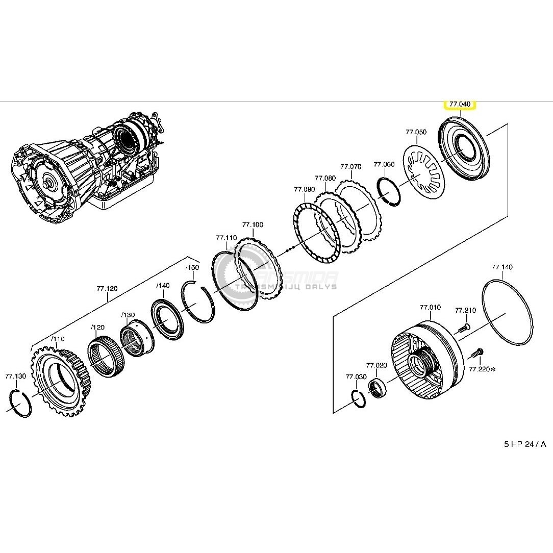 5HP24, 5HP24A, 5HP30 F clutch piston 1 5HP24, 5HP24A, 5HP30 F clutch piston 1