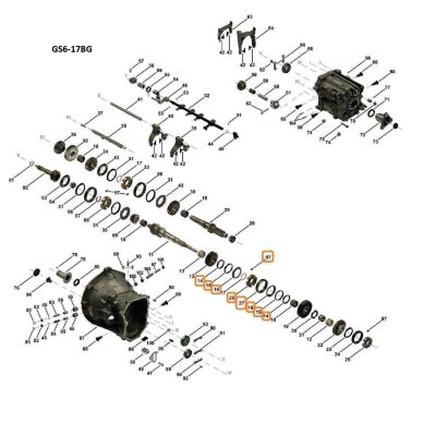 Синхронизатор 1-й и 2-й передач в сборе GS6-17BG/DG 2 Синхронизатор 1-й и 2-й передач в сборе GS6-17BG/DG 2