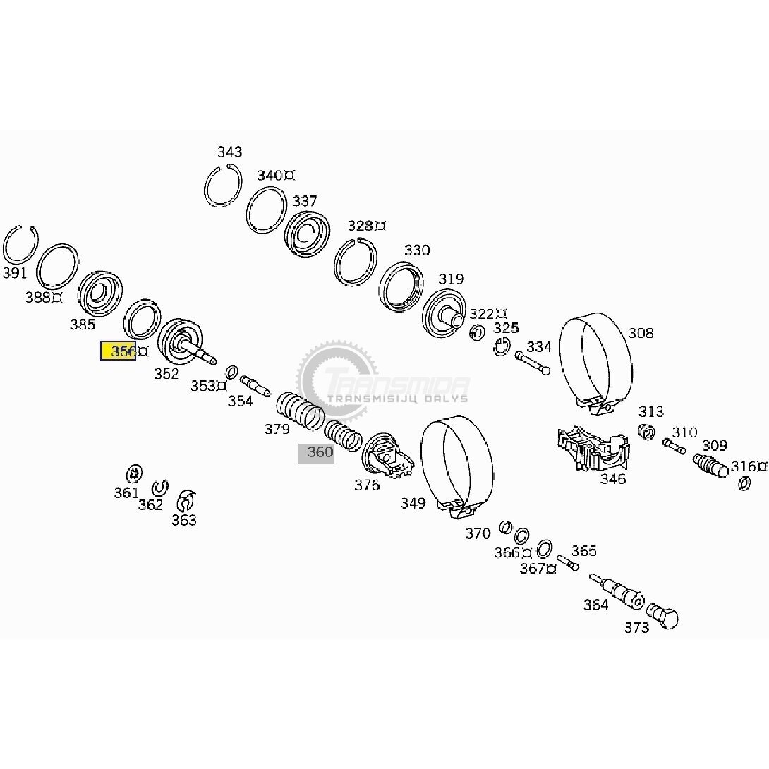 722.3 / 722.5 B1 brake band seal ring 1 722.3 / 722.5 B1 brake band seal ring 1