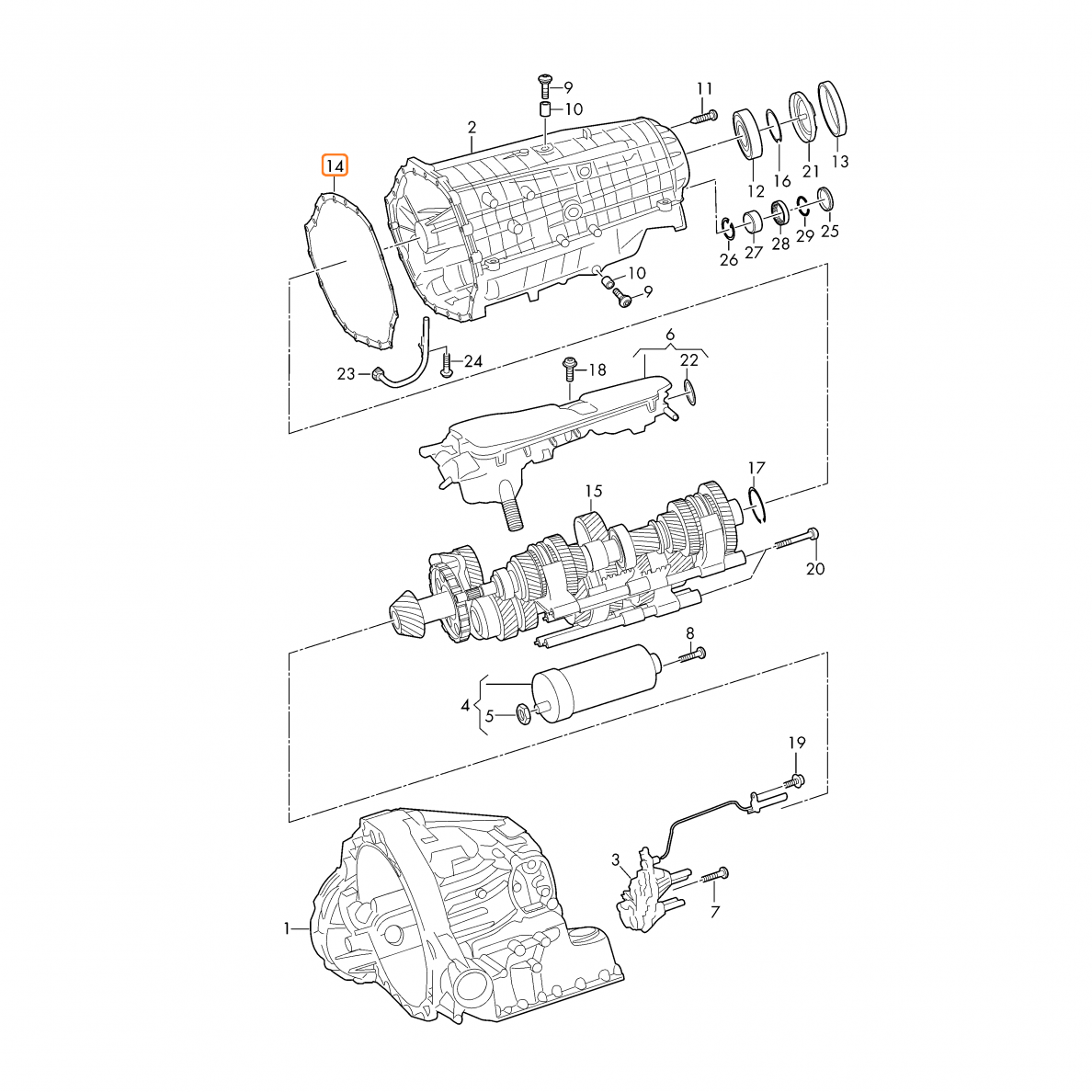 0CK / 0CL Main case gasket 1