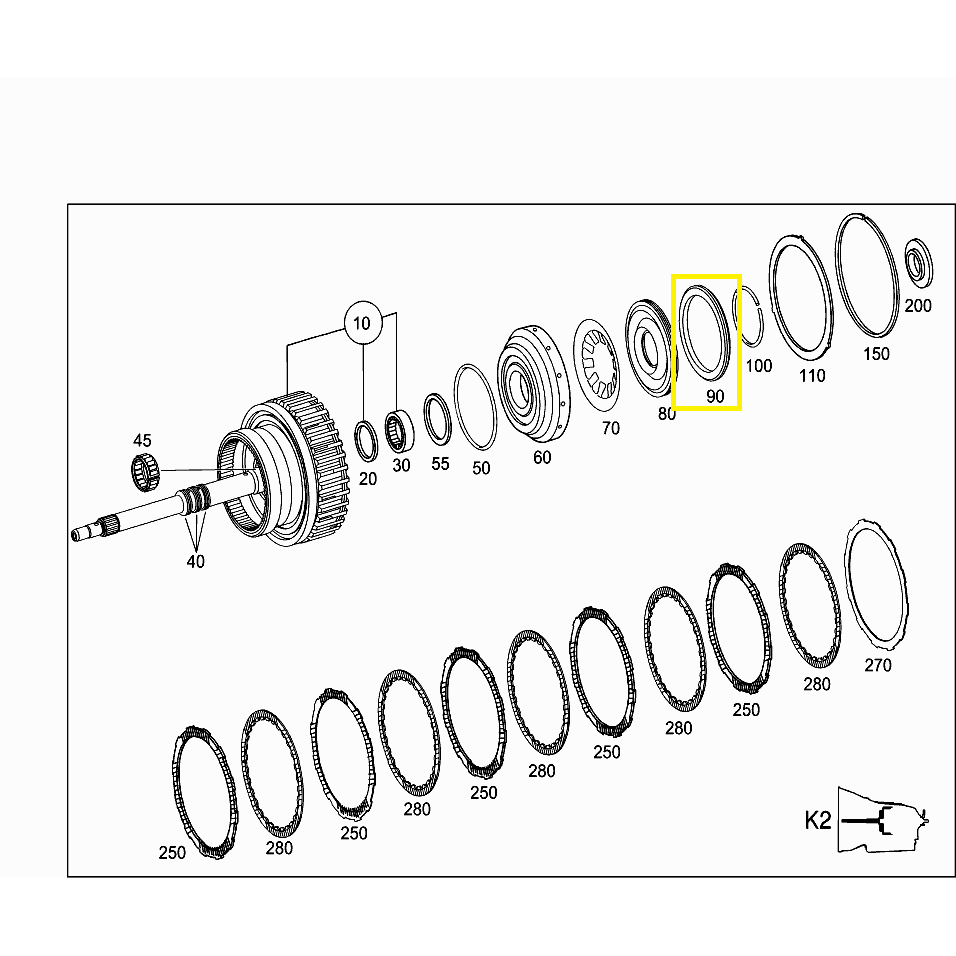 722.6 / 722.9 K2 / B2 balancer piston D-ring 1 722.6 / 722.9 K2 / B2 balancer piston D-ring 1