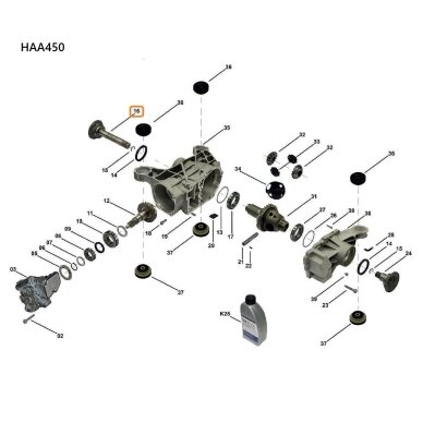 HAA450 right axle flange shaft HAA450 right axle flange shaft