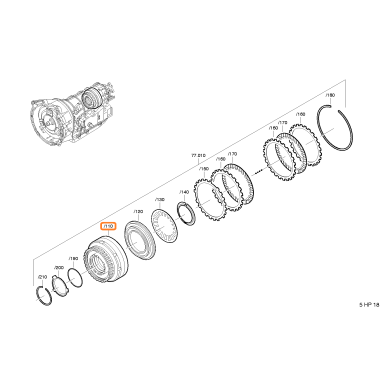 ZF 5HP18 F sankabos diskų laikiklis 3 ZF 5HP18 F sankabos diskų laikiklis 3